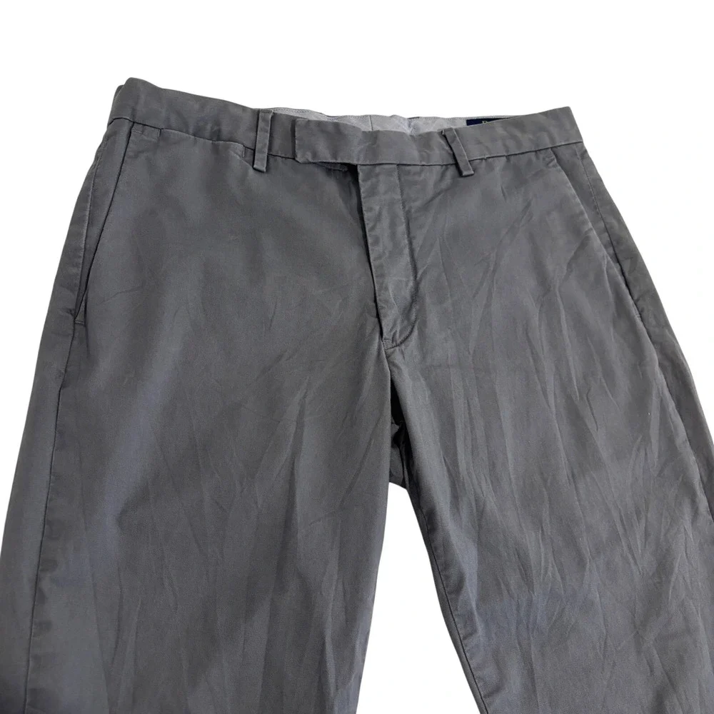 Polo Ralph Lauren Straight Fit Chino Pants Mens 32x29 Gray Stretch Cotton Blend